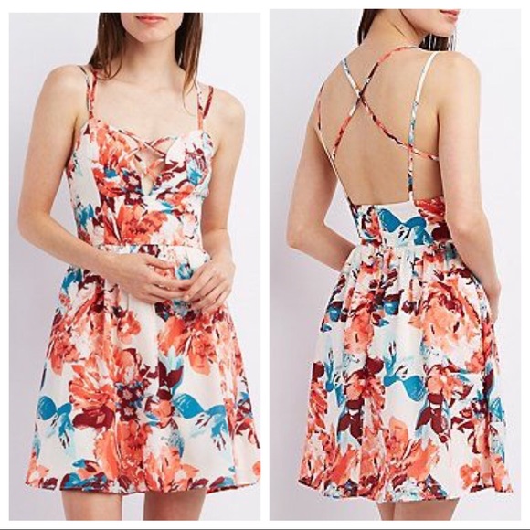 Charlotte Russe Dresses & Skirts - Charlotte Russe Strappy Chiffon Skater Dress